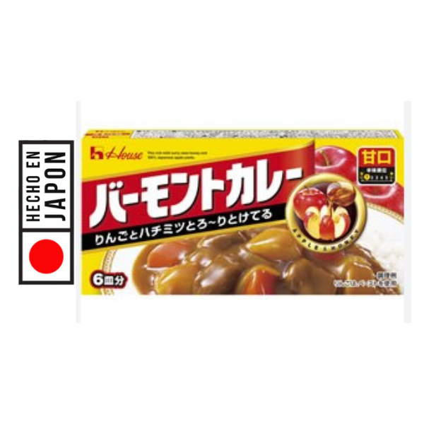 CURRY VERMONT SUAVE 115G. 100% JAPONES. sabor delicado, rica tradición culinaria de Japón. CALIDAD Y SABOR. TRADICION JAPONESA.