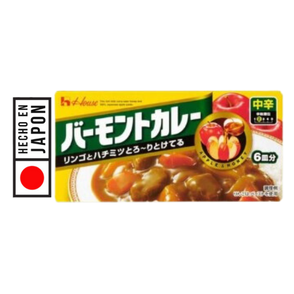 CURRY VERMONT MEDIO PICANTE 115G. PRODUCTO 100% JAPONES. sabor equilibrado con un toque medio picante, CALIDAD Y TRADICION