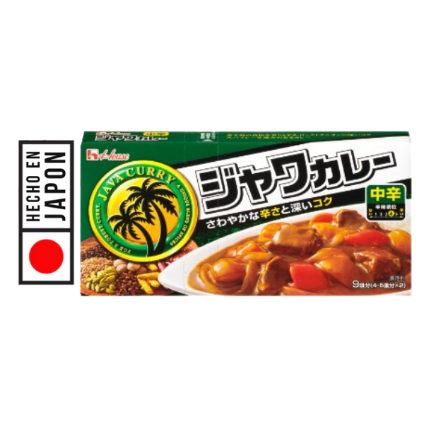 CURRY JAVA MEDIO PICANTE 185G. 100 % JAPONES. Rica tradición culinaria de Japón, CALIDAD Y TRADICION, autenticidad y un sabor medio picante.