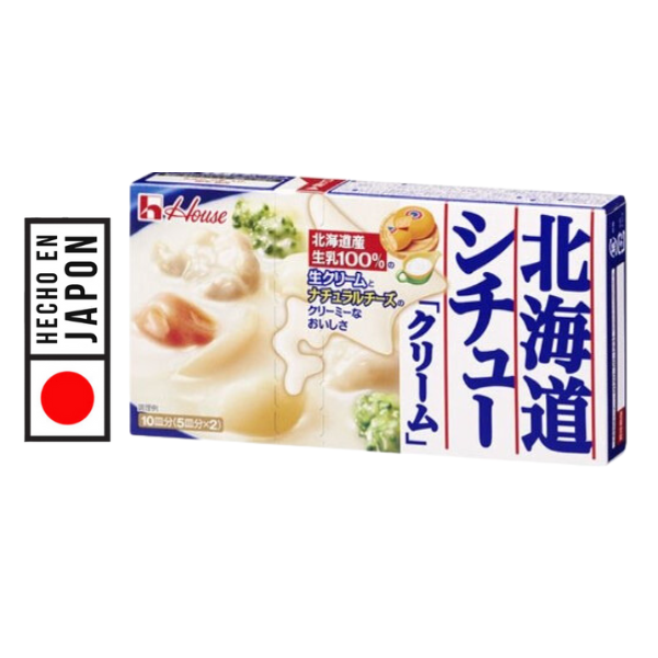 ESTOFADO DE CREMA HOKKAIDO 180G. PRODUCTO 100% JAPONES. La leche de Hokkaido aporta una riqueza cremosa, y los vegetales aportan frescura y sabor.