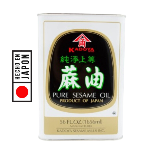 ACEITE DE SÉSAMO KADOYA 1.65 LT. PRODUCTO 100% JAPONES. condimento versátil que aporta sabor y autenticidad a tus platillos. beneficios nutricionales.