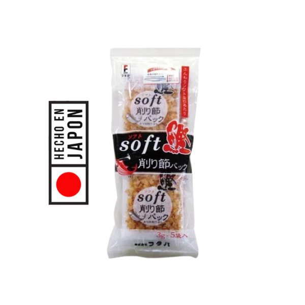 BONITO SECO SOFT KEZURIBUSHI BOLSITAS DE 15G. PRODUCTO 100% JAPONES. Cada porción se cultiva y empaca en Japón. Sabor auténtico y una suavidad única.