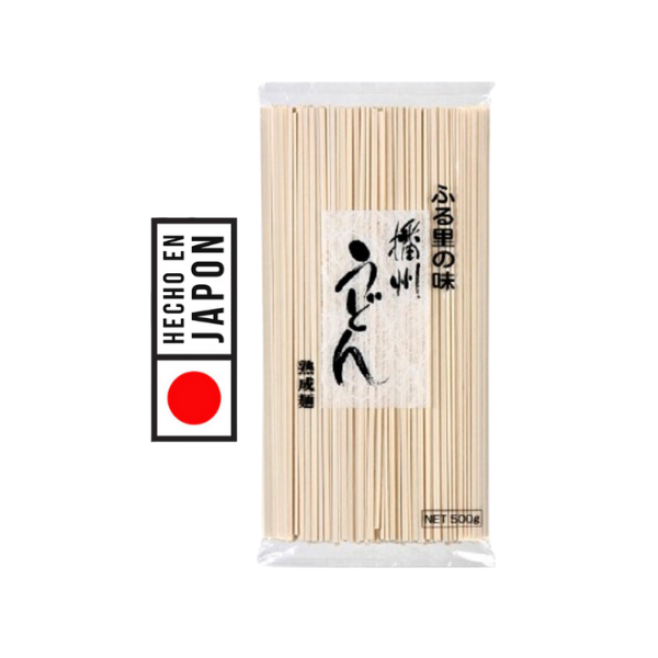 FIDEO UDON FURUSATO NO AJI BANSHU 100% JAPONESES. Provienen de la PROVINCIA DE HARIMA. Fueron inventados en el siglo VI. Especial para preparar con MISO.